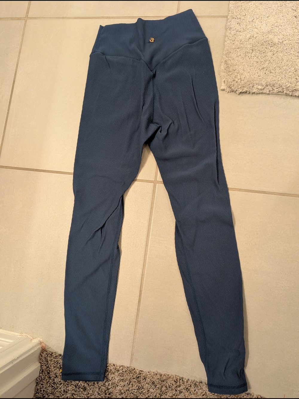 BuffBunny Slate Blue Ribbed Leggings